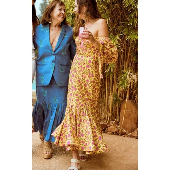 EDDY Anthropologie Patsy Fluted Skirt Hadley Crop Top Outfit Set Size 8 Medium - Picture 13 of 14